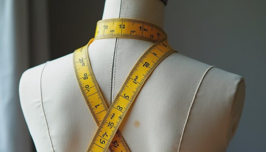 Step-by-step shoulder width and bust measurement demonstration