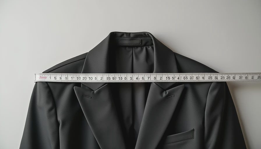 Detailed view of shoulder and armhole changes across multiple sizes of a blazer