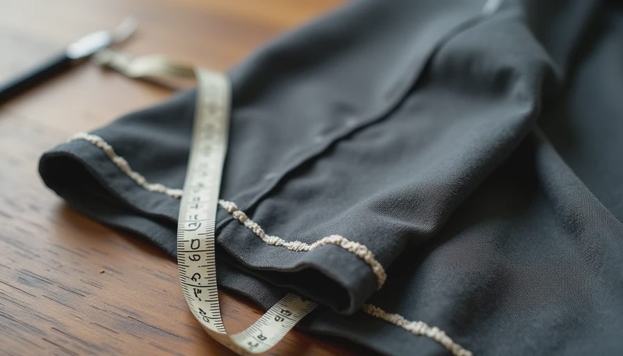 Close-up of garment armhole seam and measurement details showing pattern construction issues
