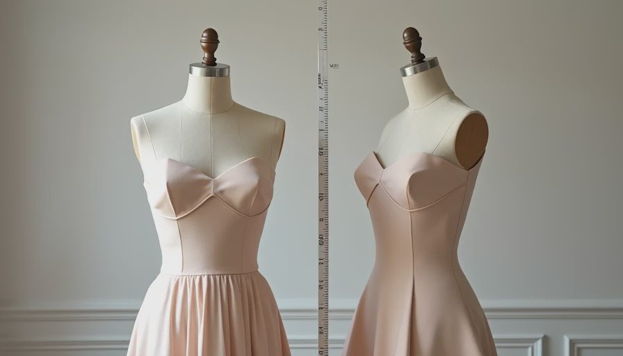 Before and after comparison of armhole depth in dress samples