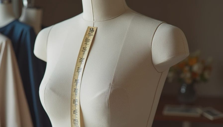Measuring key fit points on different size dress forms