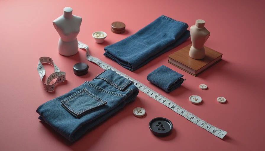 Visual context for high rise plus size jeans