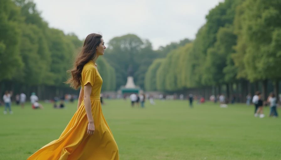 Visual context for plus size fit and flare dress