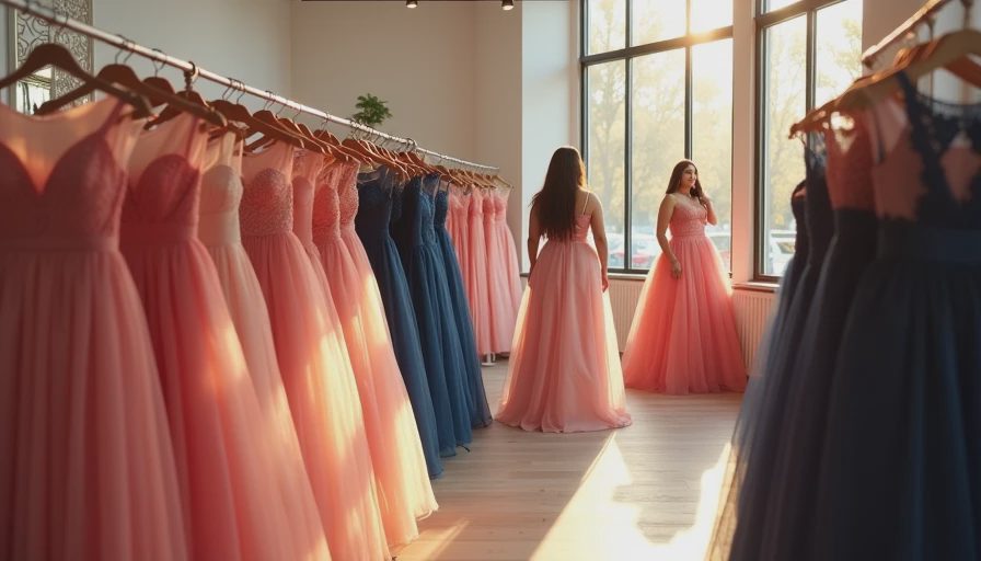 Illustration for plus size prom dresses