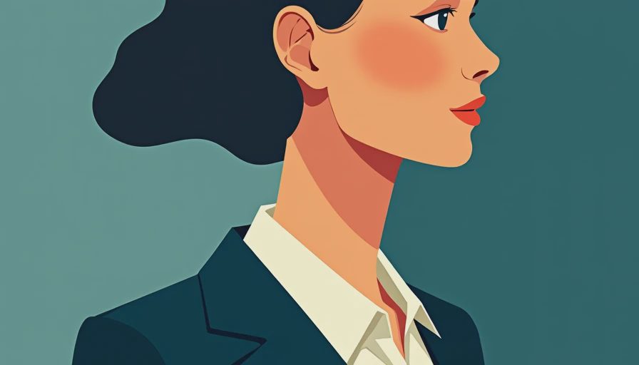Visual context for female power suit
